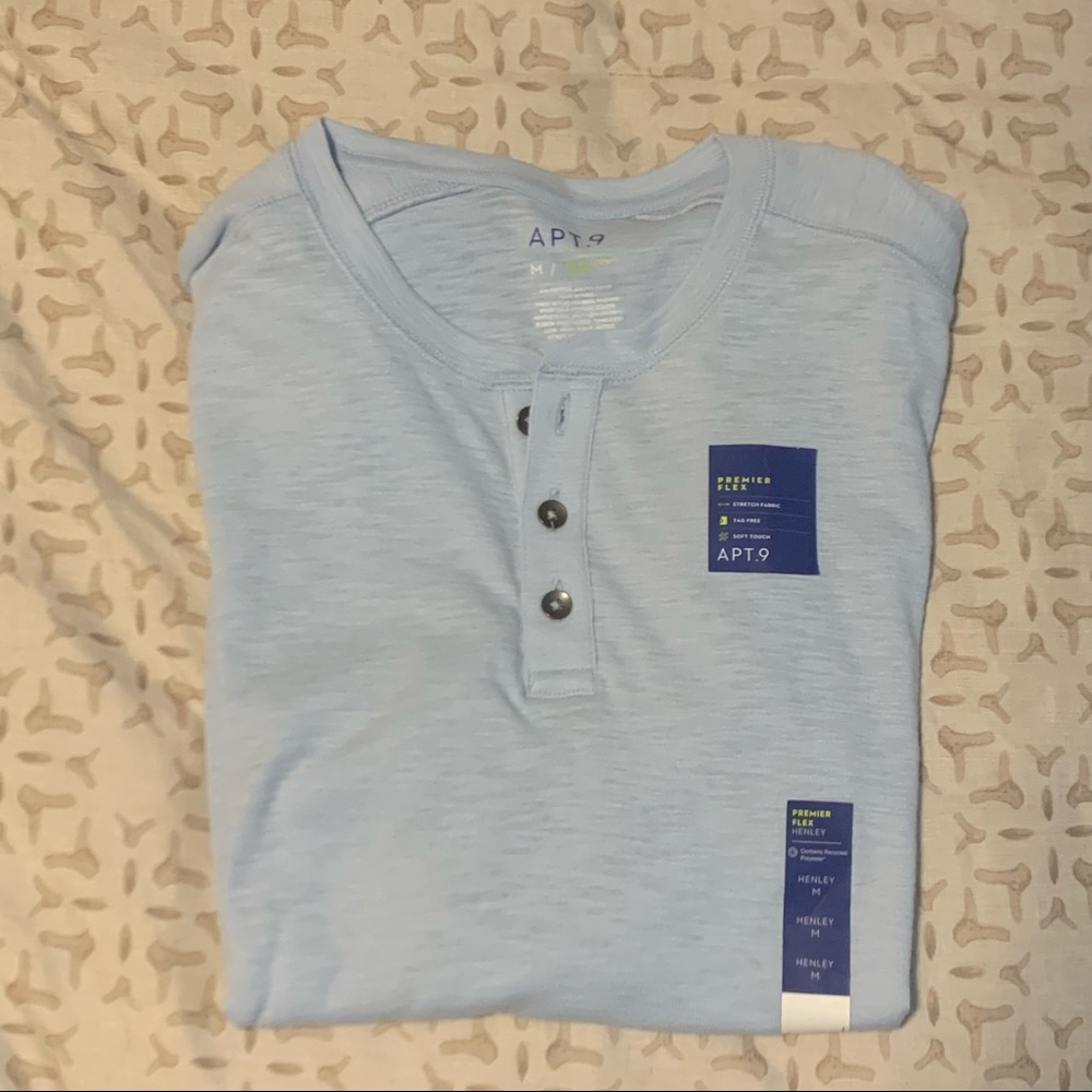 NWT CORE HENLEY Light Blue SHIRT 👕